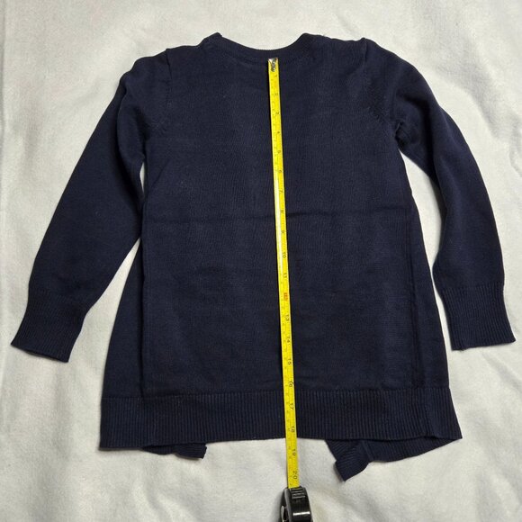 Girls Navy Blue Ruffle Front Cardigan Sweater M 5/6 By The Childrens Place - Picture 5 of 6